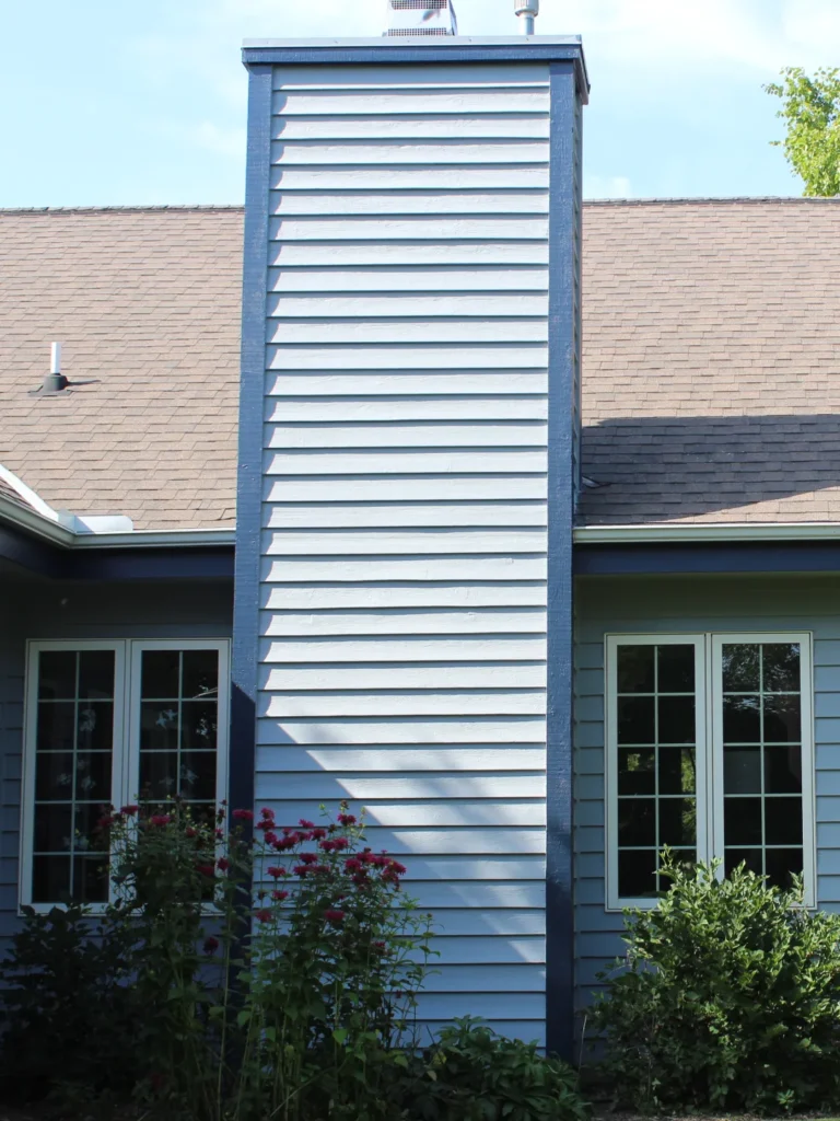 Newly painted chimney for Milwaukee county home